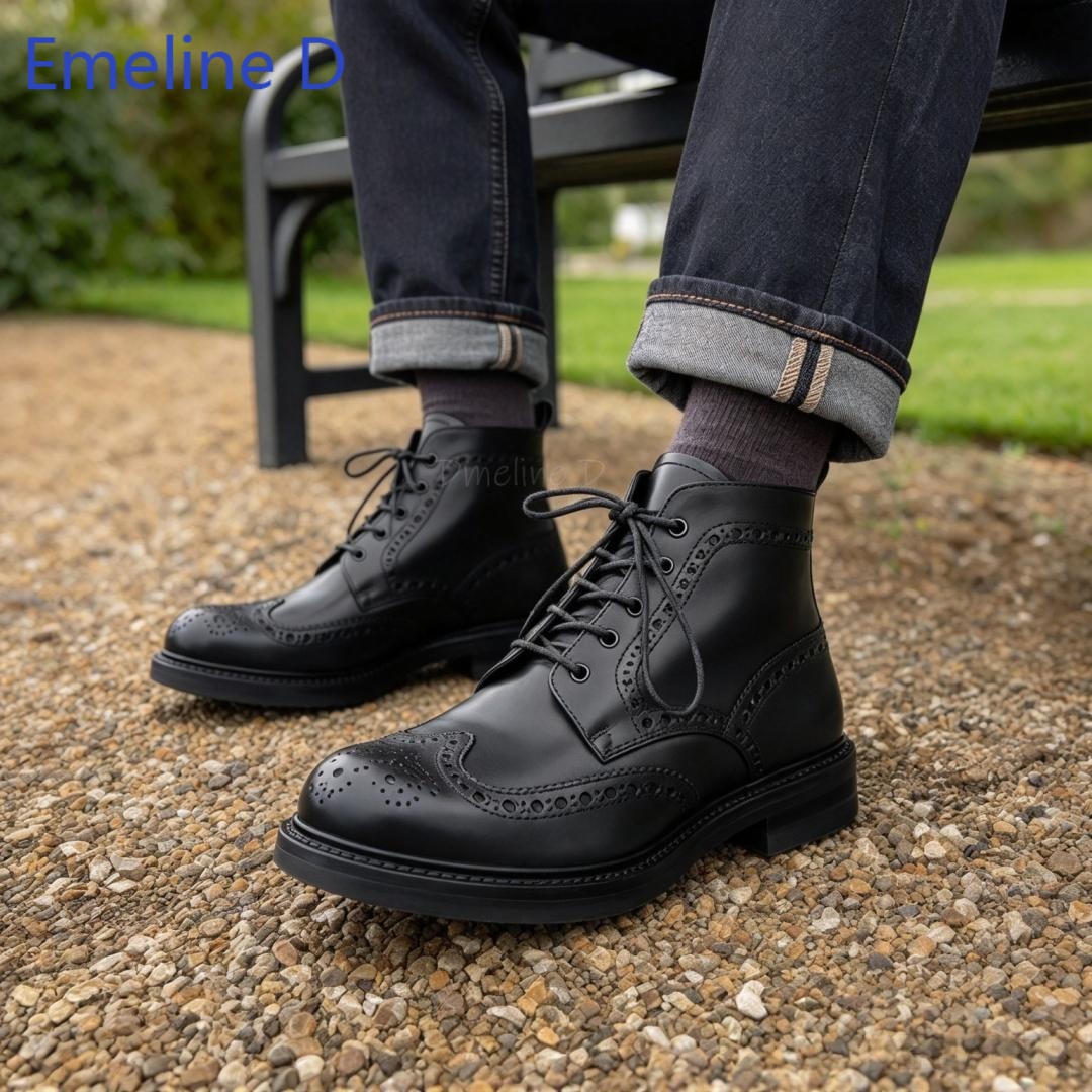 Formal Men Daily Wear Footwear - Stivaletti da uomo in pelle vera,